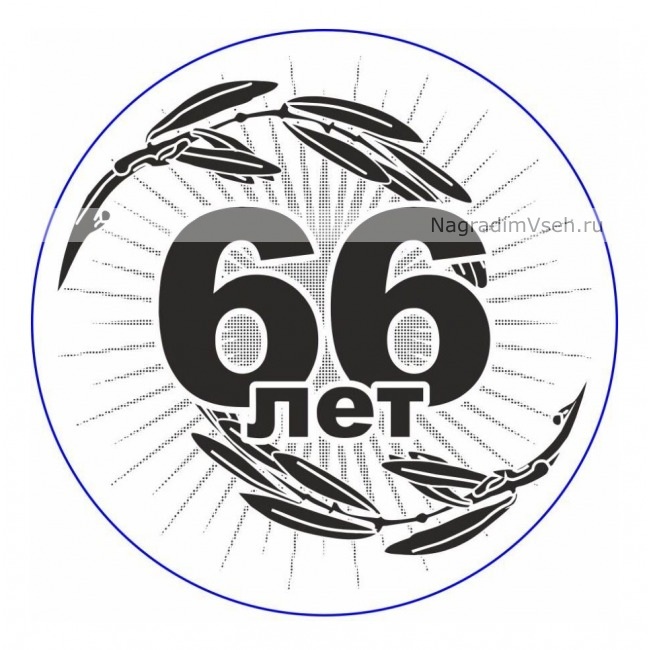 Макет Медаль на День Рождения 66 лет